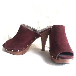 Steve Madden Daynty Wood & Suede Mules